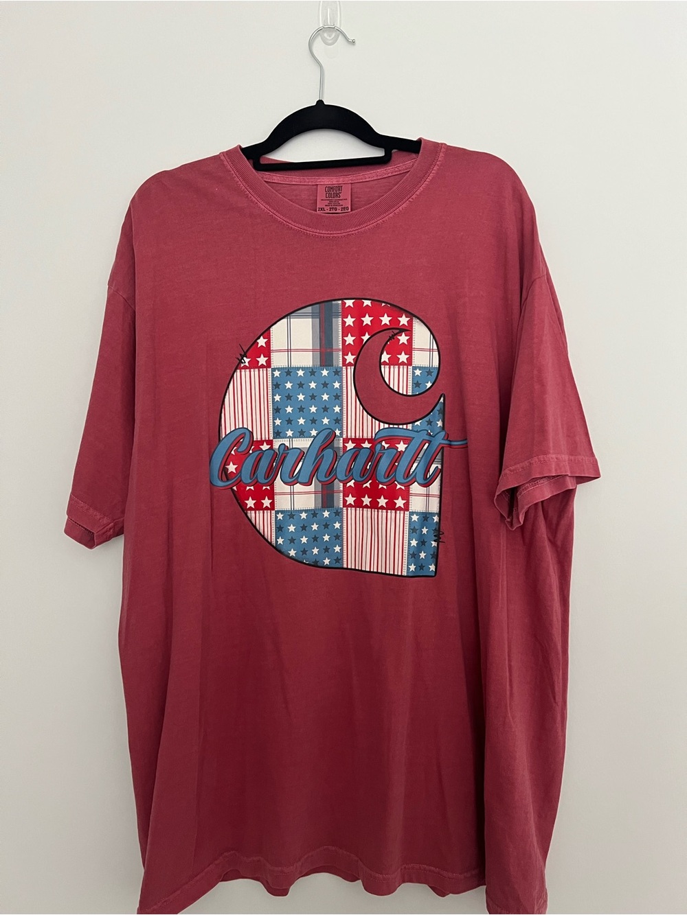 Comfort Colors Red Short-Sleeve Tee with Patriotic Graphic